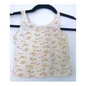 Vintage Baby Floral Tank Top with Lace Edge